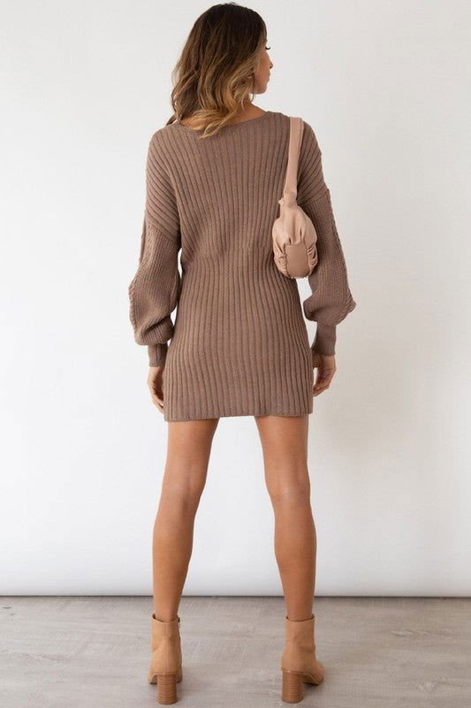 Sexy Sweaters Fashion Dress In Khaki us.meeeshop - 