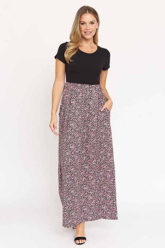 Short Sleeve Floral Maxi Dress us.meeeshop - Dresses