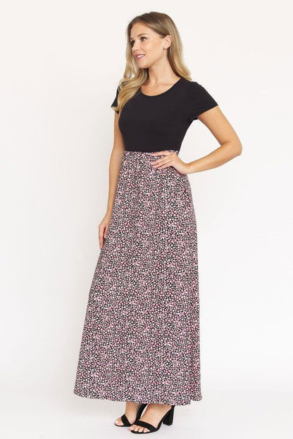 Short Sleeve Floral Maxi Dress us.meeeshop - 