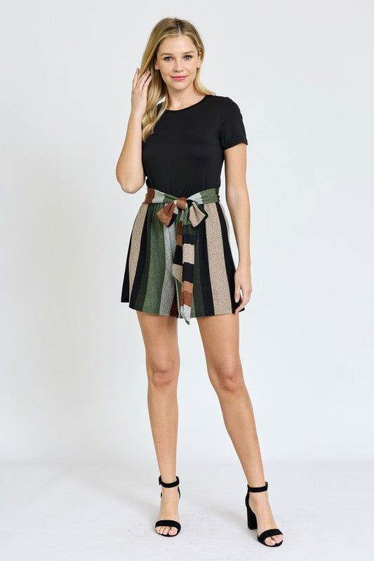 Short Sleeve Sash Romper - us.meeeshop