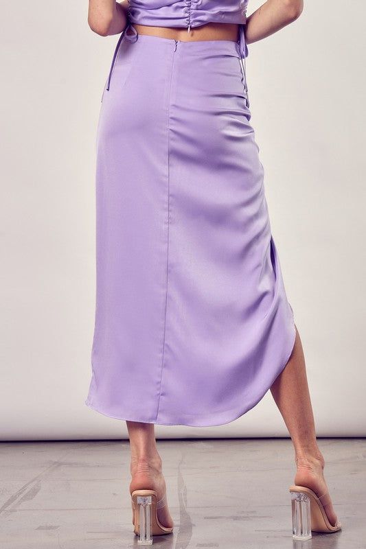 Side Gathered Skirt us.meeeshop - 