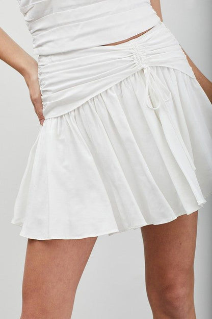 Women's Side Ruched Ruffle Skort - us.meeeshop