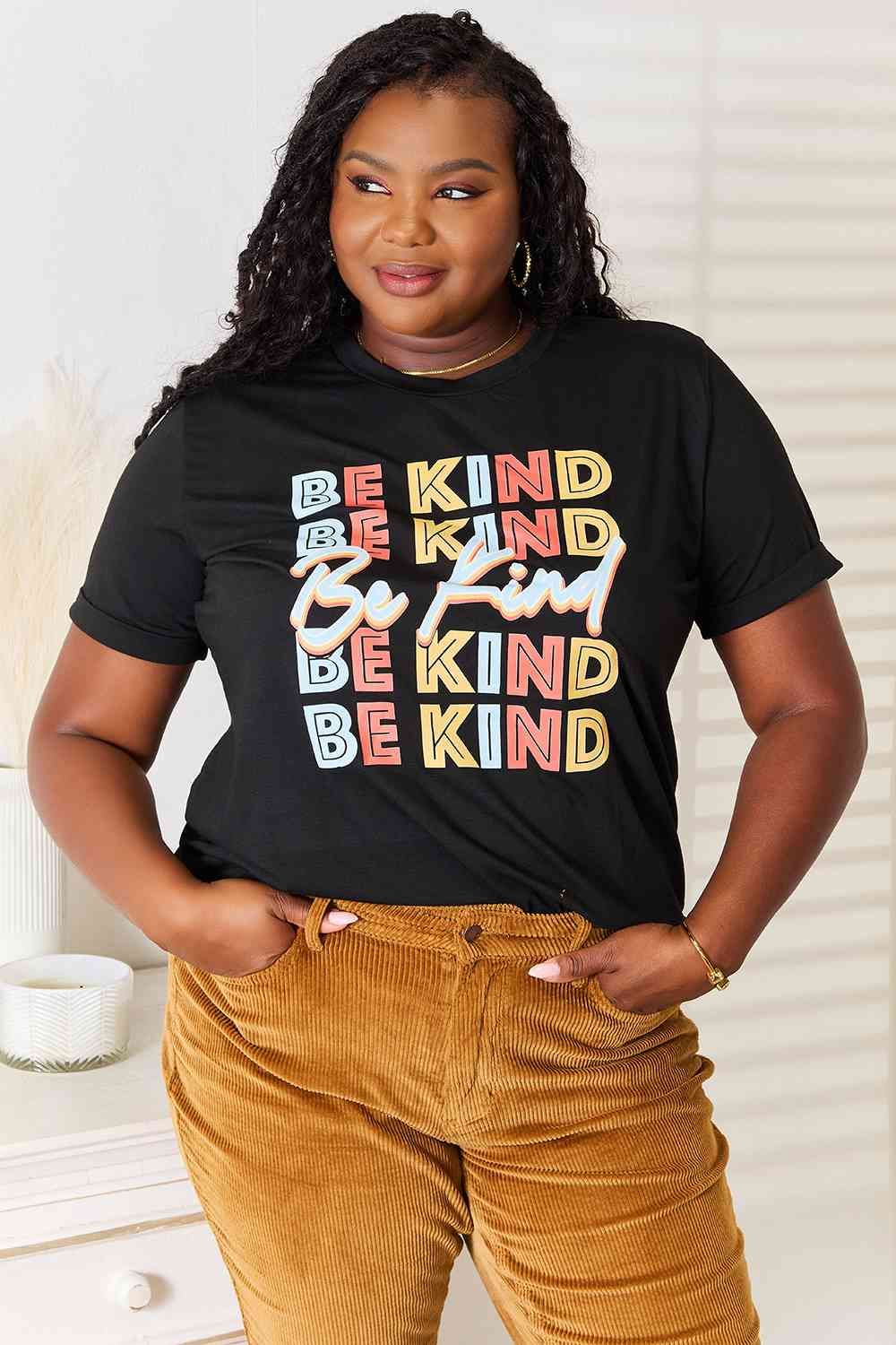 Simply Love BE KIND Graphic Round Neck T-Shirt us.meeeshop - 