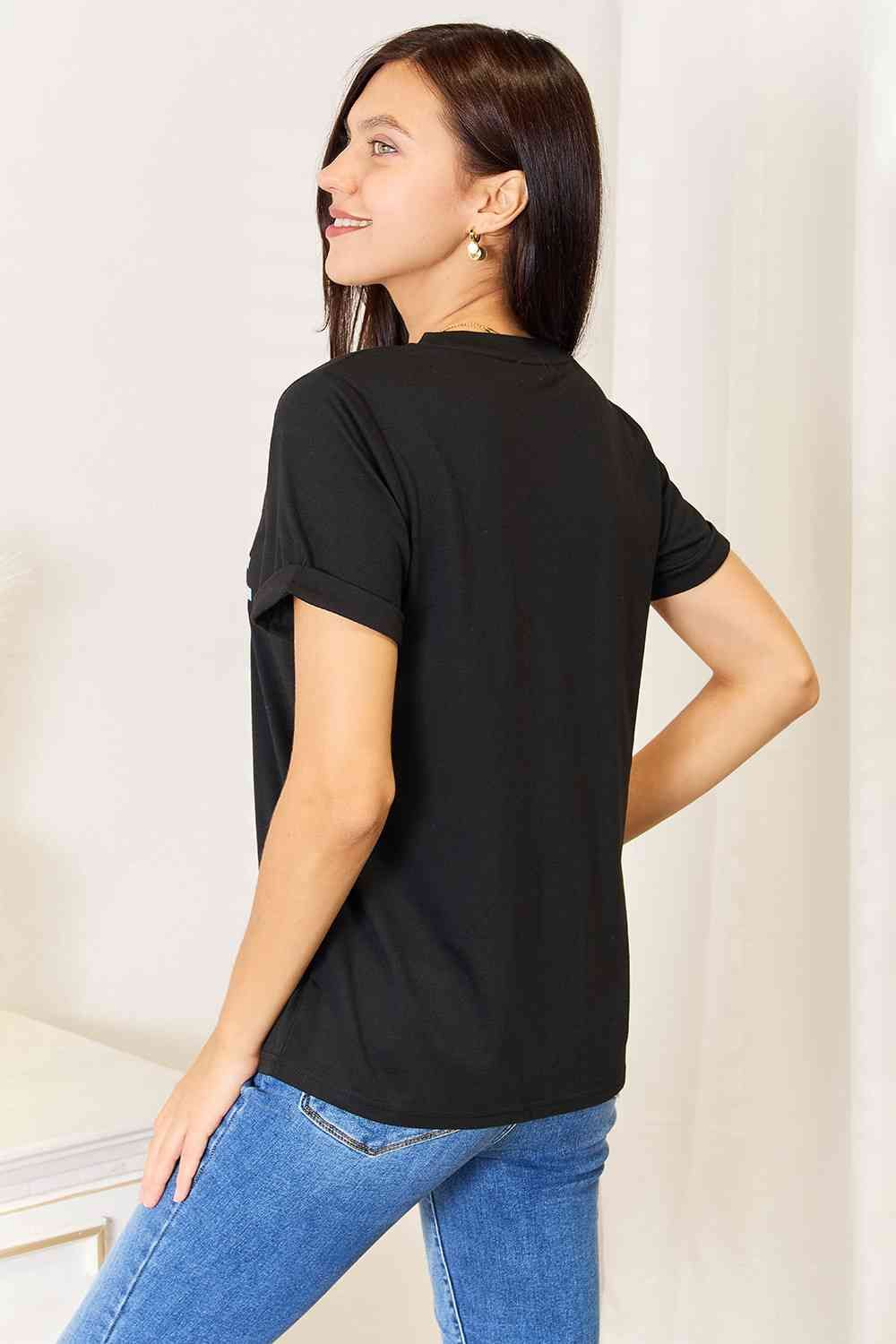 Simply Love Slogan Graphic Cuffed Sleeve T-Shirt us.meeeshop - 