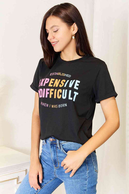 Simply Love Slogan Graphic Cuffed Sleeve T-Shirt us.meeeshop - 