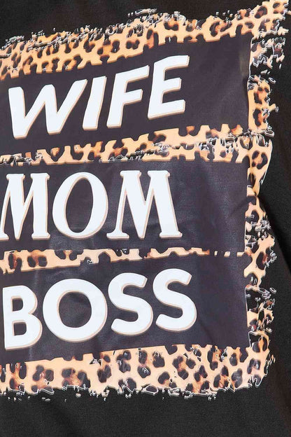 Simply Love WIFE MOM BOSS Leopard Graphic T-Shirt us.meeeshop - 