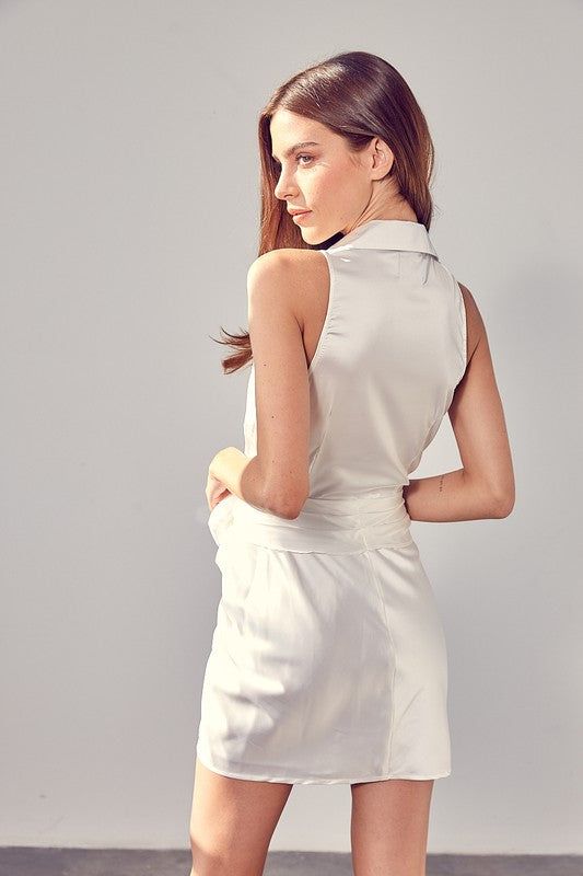 Sleeve Front Tie Dress - us.meeeshop