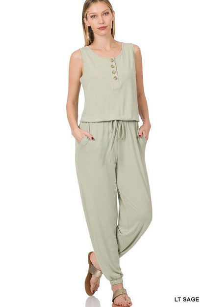 Women's Sleeveless Jogger Jumpsuit - us.meeeshop