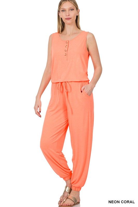 Women's Sleeveless Jogger Jumpsuit - us.meeeshop