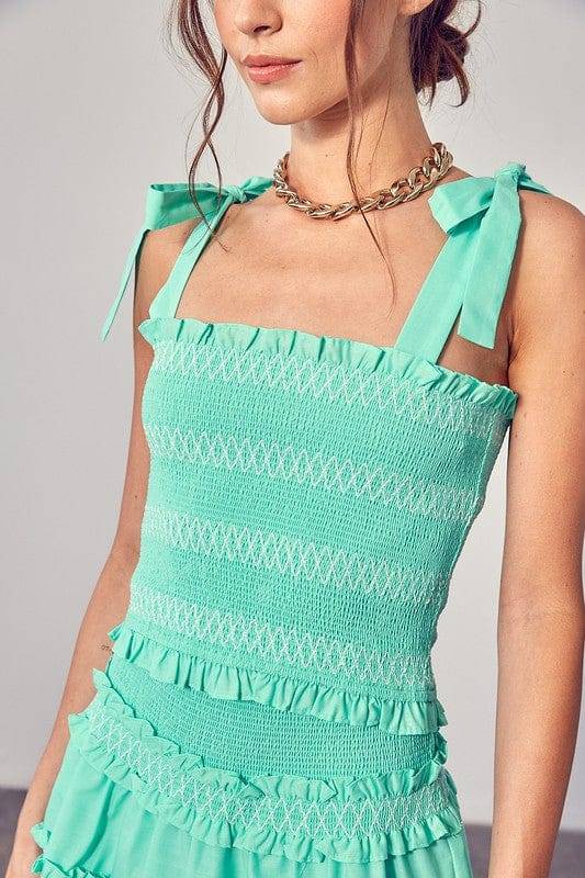 Smocked Bow Strap Top | us.meeeshop