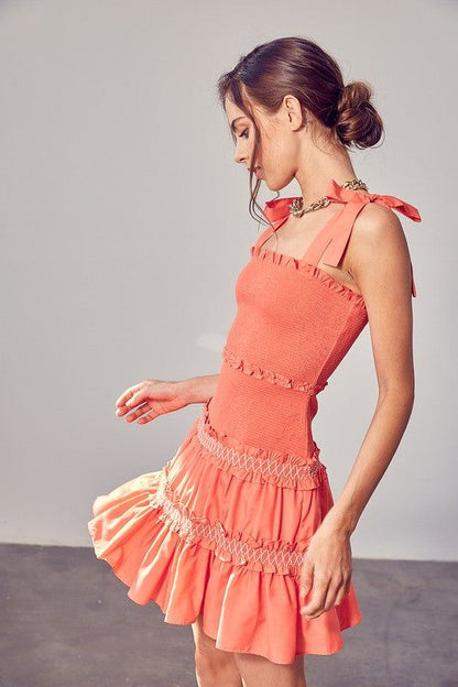 Smocked Tiered Dress us.meeeshop - Dresses