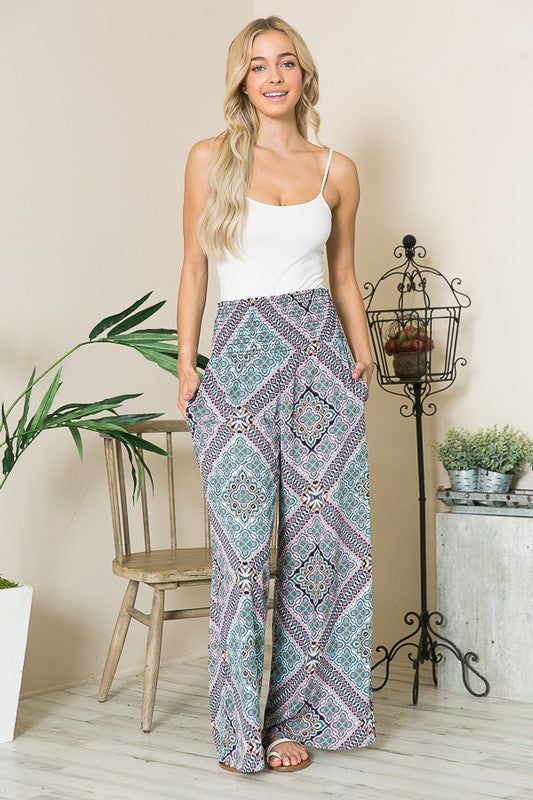 Smocked Wide Leg Pants us.meeeshop - 