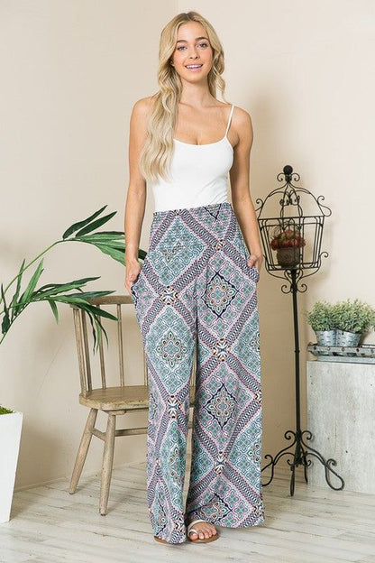 Smocked Wide Leg Pants us.meeeshop - 