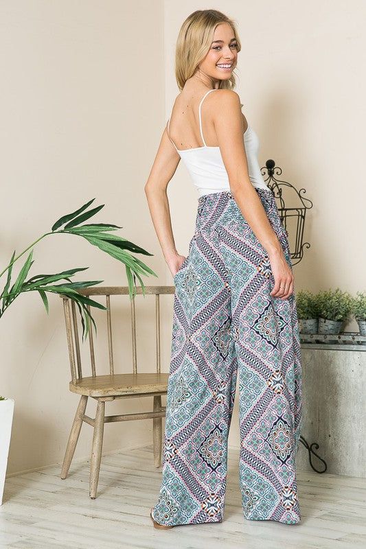 Smocked Wide Leg Pants us.meeeshop - 