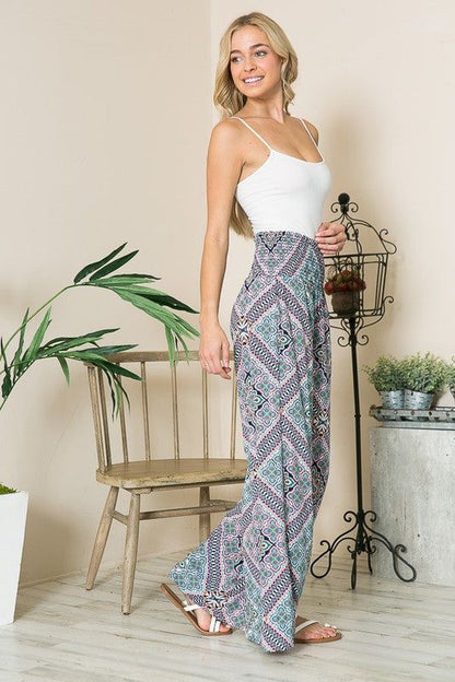 Smocked Wide Leg Pants us.meeeshop - 