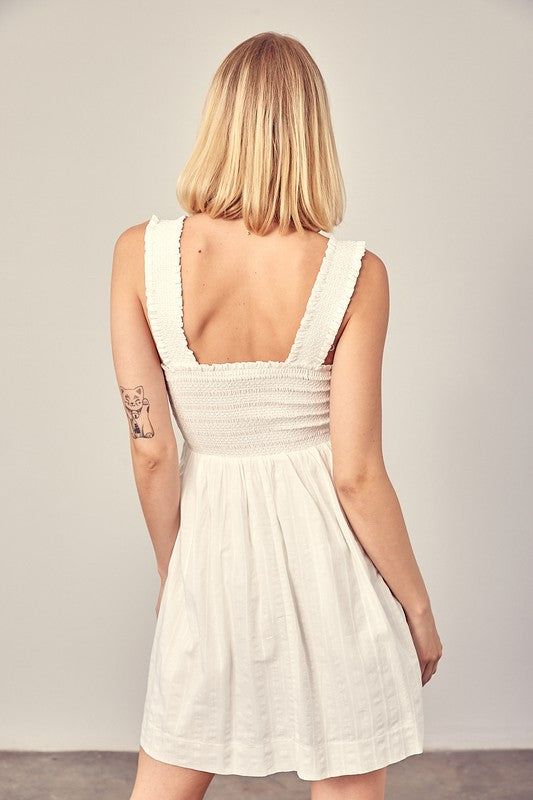 Smocked Ruffle Detail Dress - us.meeeshop