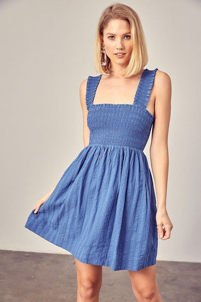 Smocked Ruffle Detail Dress - us.meeeshop