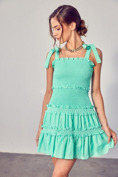 Smocked Tiered Dress - us.meeeshop