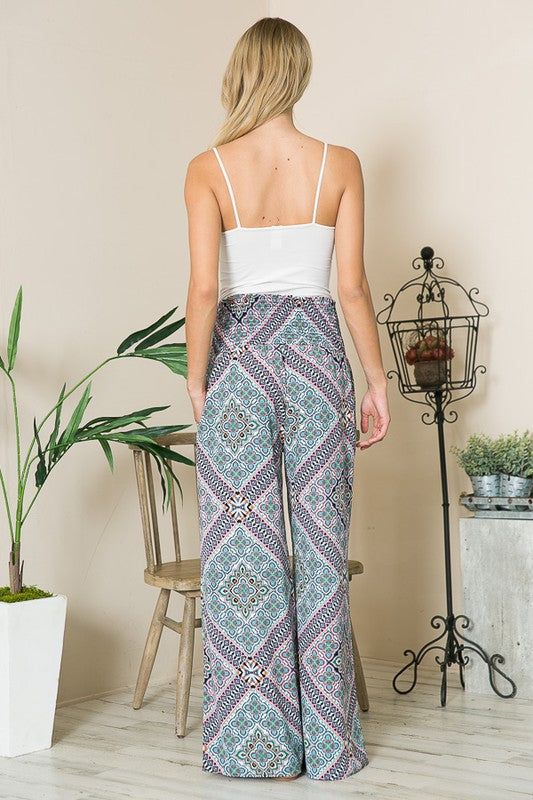 Smocked Wide Leg Pants - us.meeeshop