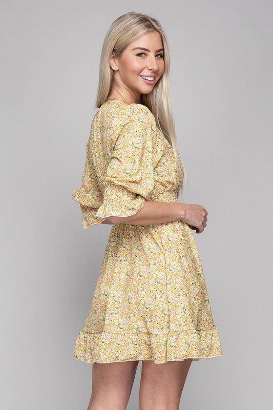 Women's Smocked floral dress - us.meeeshop