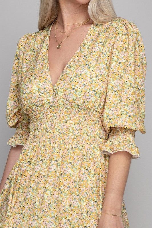 Women's Smocked floral dress - us.meeeshop