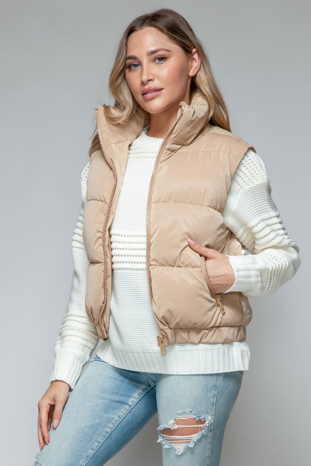 Snobbish Fine Fur Lining Quilted Vest us.meeeshop - 