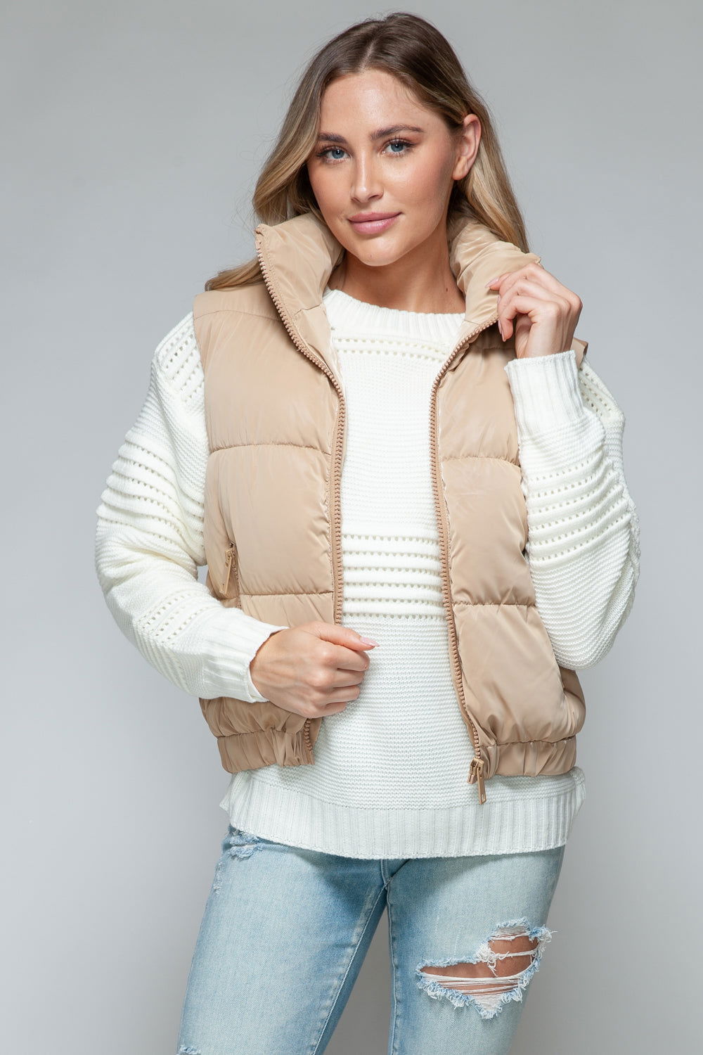 Snobbish Fine Fur Lining Quilted Vest us.meeeshop - Vests