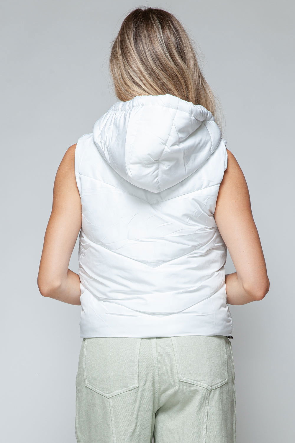 Snobbish Zip Up Quilted Hooded Vest us.meeeshop - 