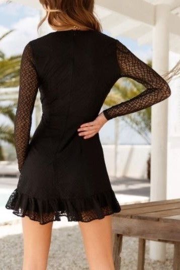 Soft Lace Surplice Mini Dress us.meeeshop - 