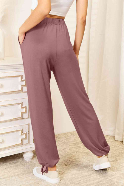 Soft Rayon Drawstring Waist Pants with Pockets us.meeeshop - 