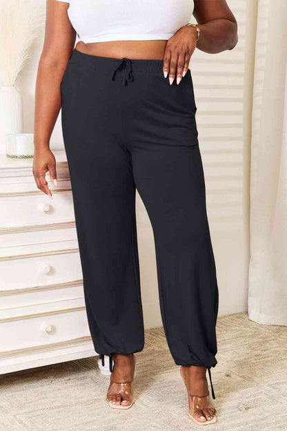 Soft Rayon Drawstring Waist Pants with Pockets us.meeeshop - 