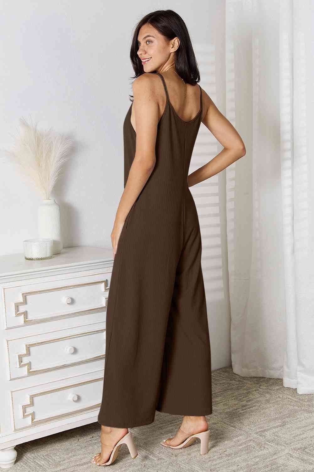 Spaghetti Strap V-Neck Jumpsuit - us.meeeshop