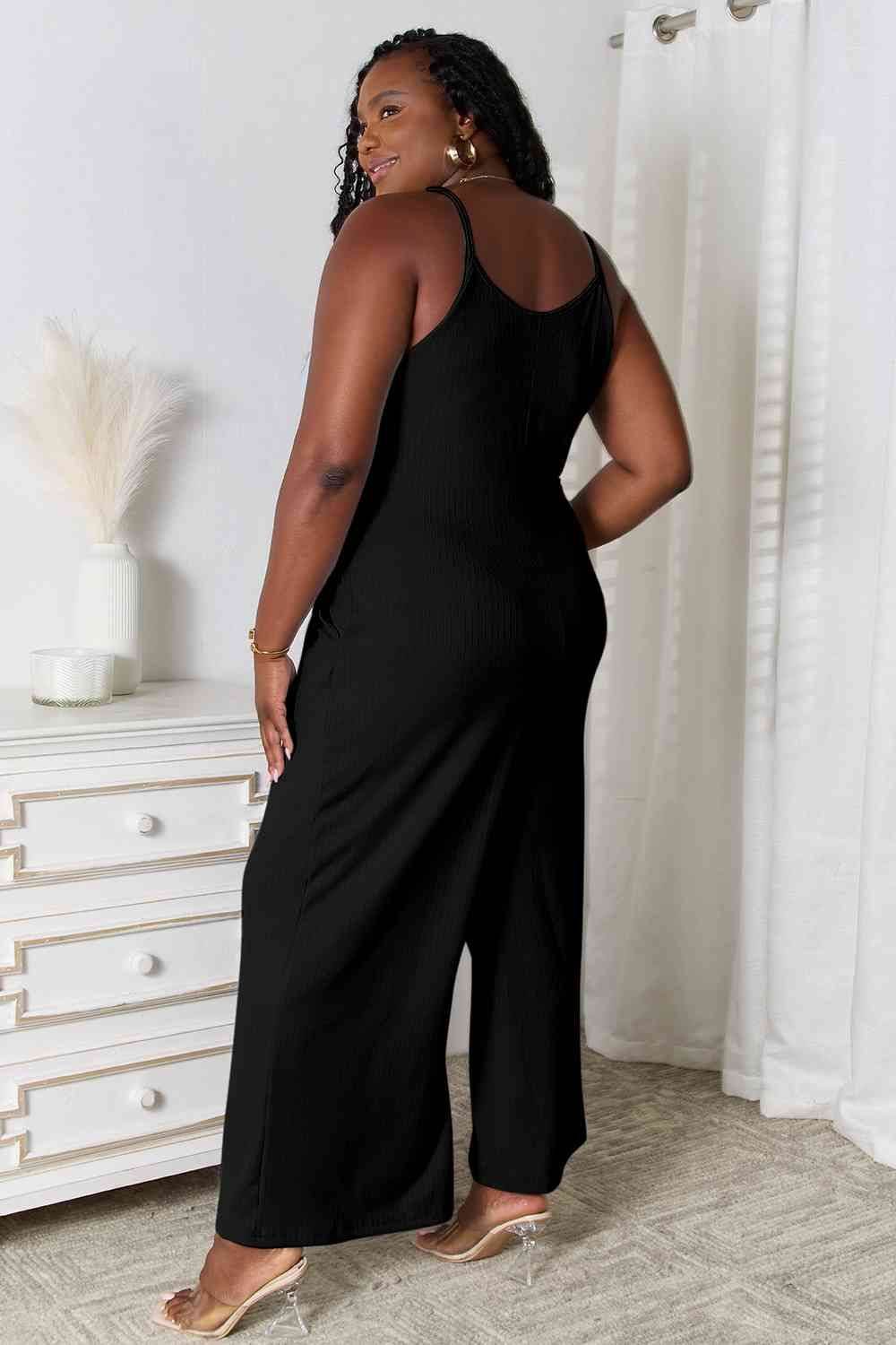 Spaghetti Strap V-Neck Jumpsuit - us.meeeshop