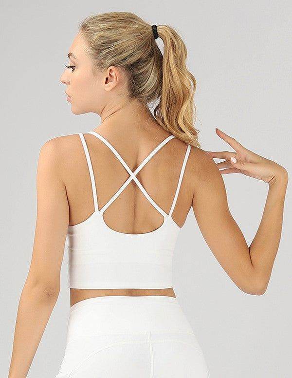 Split Shoulder Strap Crop Top - us.meeeshop