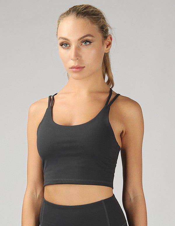 Split Shoulder Strap Crop Top - us.meeeshop