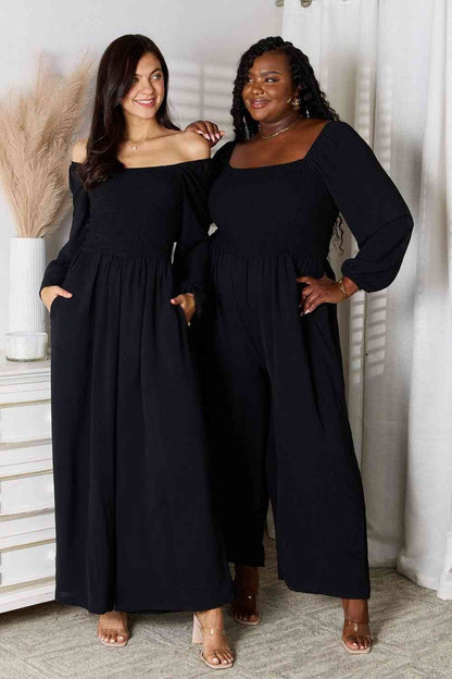 Square Neck Jumpsuit with Pockets - us.meeeshop