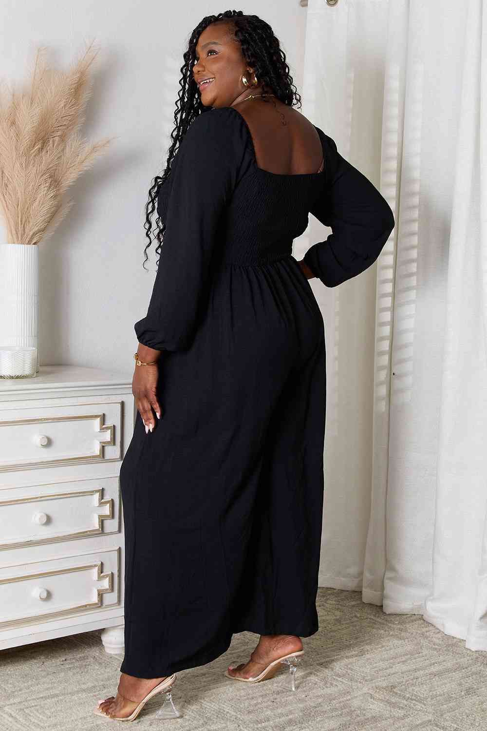 Square Neck Jumpsuit with Pockets - us.meeeshop