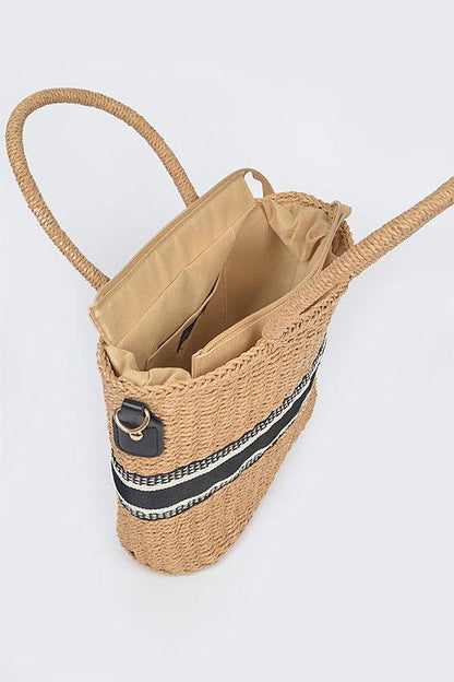 Straw Convertible Basket Tote us.meeeshop - 