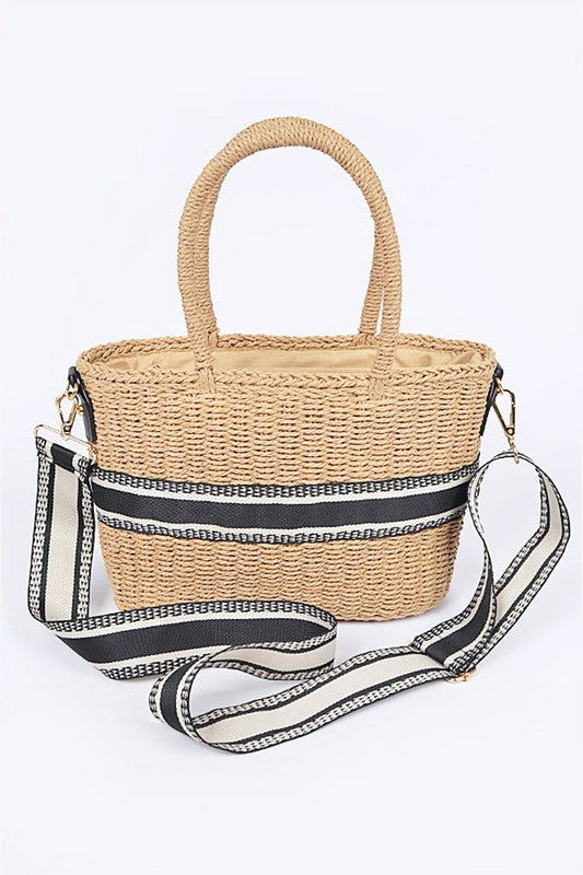 Straw Convertible Basket Tote us.meeeshop - Handbags