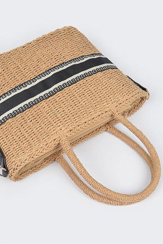 Straw Convertible Basket Tote us.meeeshop - 