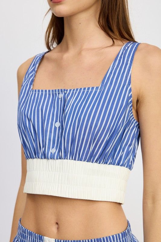 Striped Crop Tank Top us.meeeshop - 