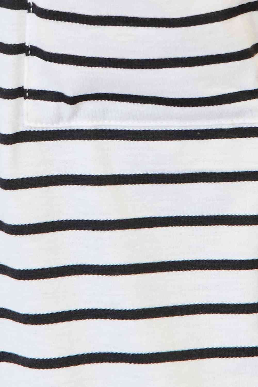 Striped Open Front Longline Cardigan us.meeeshop - 