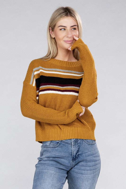 Striped Pullover Sweater | us.meeeshop