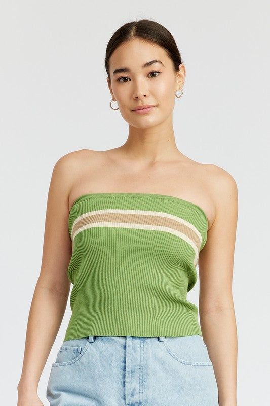 Striped Tube Top us.meeeshop - Shirts & Tops