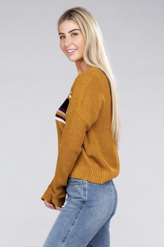 Women's Striped Pullover Sweater - us.meeeshop