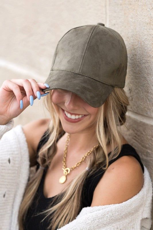 Suede Boyfriend Ball Cap Hat us.meeeshop - 