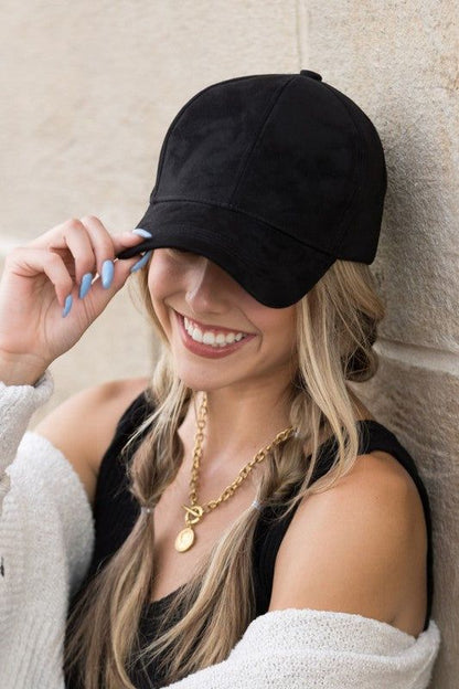 Suede Boyfriend Ball Cap Hat us.meeeshop - 