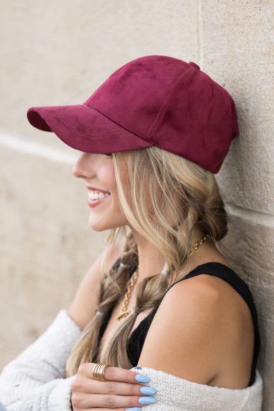 Suede Boyfriend Ball Cap Hat us.meeeshop - 