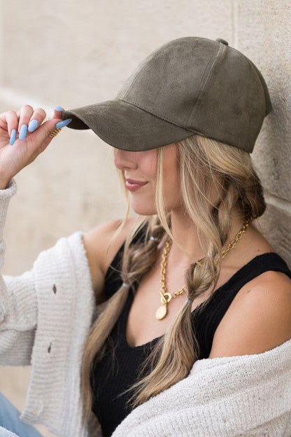 Suede Boyfriend Ball Cap Hat us.meeeshop - 