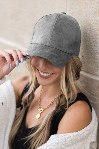 Suede Boyfriend Ball Cap Hat us.meeeshop - 